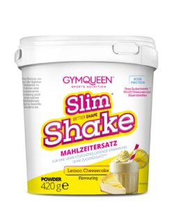 GymQueen Slim Shake Abnehm Shake 420g Lemon Cheesecake Leckerer Diät-Shake zum einfachen Abnehmen ohne Zucker-Zusatz