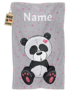 PR Print Royal Kinder-Handtuch Personalisiert - Panda - Geschenk für Kinder | Personalisierbares Handtuch, 50 x 30 cm