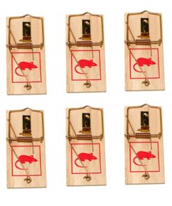 Holz Wiedervernehmbare giftfreie Mäusefalle 6er Pack für Haus und Garten