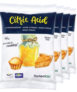 Nortembio Zitronensäure Anhydrat Pulver für Gourmet-Lebensmittelherstellung: Backen, Konserven & Getränke + Gratis-E-Boo