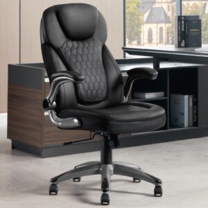 Bürostuhl WOLTU - ergonomisch, Schreibtischstuhl mit Kopfstütze und Armlehnen, Belastbarkeit 200kg, Drehstuhl mit Rolle