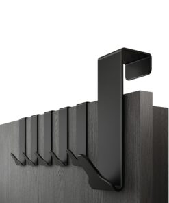 Premium Menz Türhaken Set - Edelstahl, hohe Tragkraft, Schwarzer Haken für Türgarderobe | Menz Edelstahl Türhaken - 6er