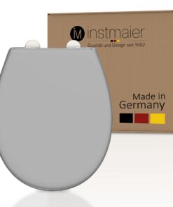 Instmaier Toilettendeckel mit Absenkautomatik | Duroplast Sitz | Oval | Leicht abzunehmende Brille | Stabile Sitzentlast