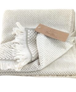 Devilla Jacquard 1x Duschtuch Farbe: Leinen 100 x 150 cm: Hochwertiger Badetuch für Luxus-Jacobinen