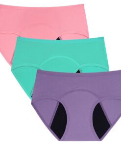 Baumwollene Unterwäsche für Mädchen INNERSY Perioden Lösung 3er Pack | Menstruations Unterhosen INNERSY Baumwolle für T