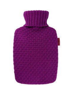 Hugo Frosch Wärmflasche Plant 1,8l – Made in Germany – kuschelig Strucke Bezug Lila Bio-Baumwolle – auslaufsichere Bettf