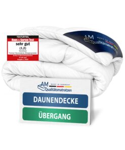 Daunendecke 135x200 Ganzjahres - Atmungsaktiv - Oeko-TEX zertifiziert - 100% Extraweiche Daunen Daunendecke 135x200 Ganz