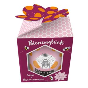 Tasse und Blumensamen Bienenglück Neuer Tag: Geschenkset für Jünglinge und Jungfrauen, ideales Geschenk für Grünzeug-Neu