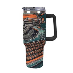 AQRJLPM A Autobecher Coreaner Edelstahl, Thermos, Kampf für kalte und heiße Getränke, Reise, Platzsparend, 1,2 l, Strohh