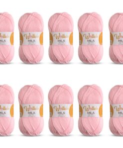 Wollidu Mila Garn zum Häkeln und Stricken Rosa OEKO-TEX STANDARD 100 Premium-Qualität | Wollidu Mila Garn 10 x 50g/133m