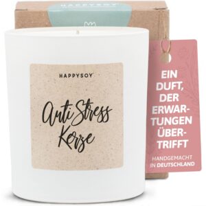 Geschenke für Frauen - Handgemachte Duftkerze mit Spruch - Aufmunterung, Entspannung, Meditation, Anti Stress - Sojawach