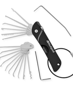 MULTIPICK Taschenmesser Dietrich Profi Schwarz - 7 Werkzeuge, +10 Klingen - für Profis und Anfänger - handliches Schlüss
