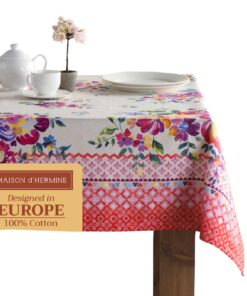 Maison d' Hermine Rose Garten Oeko-Tex Standard 100 Baumwoll Tischdecke - Ideal für Familien im Hausользование
