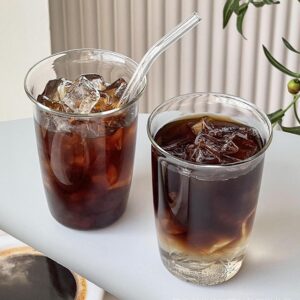Vintage-Trinkgläser für Kaffee und Bier, Eiskaffeetassen, Kaffeetassen für Latte und Cappuccino, 460 ml, 2 Stück, CF-03