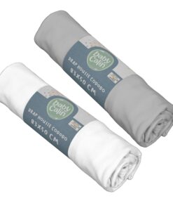 Babycalin Bio Spannbettlaken 83 x 50 cm für Baby - 1 Pack (2 Stück) - Naturlotion geimpft - Sofort käuflich