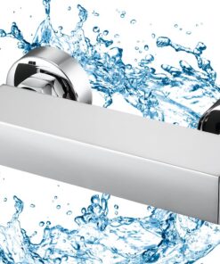 BONADE Thermostatische Duscharmatur Aufputz Mischbatterie 38°C Sicherheitstaste für Badezimmer und Badewanne Messingchro