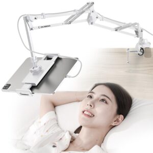 CACENCAN Betttabletthalter 360 Grad Drehung für iPad/iPhoneX/iPad Pro (Weiß) | CACENCAN Universeller Tablethalter für T