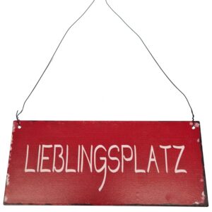 MACOSA SA89232 Rot Dekoschild für Lieblingsplatz 28 cm rechteckig Wandschild