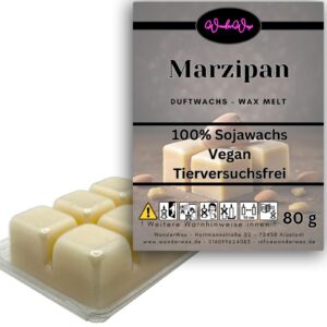 WonderWax Marzipan Duftwachs Wax Melts für Aromalampe, 6 Würfel Indoor Melts Wachsmelt Sojawachs für Raumdüfte