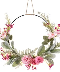 Hochzeitstürkranz Deko Künstliche Blumen Willkommen Girlande LOMOHOO | Herbst Wandkranz Metall Dekoration LOMOHOO Türkr