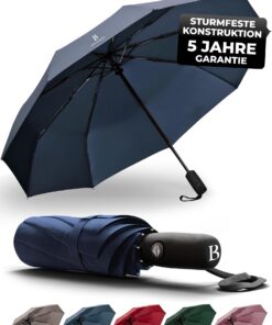LOGAN & BARNES Sturmsicherer Regenschirm Boston - Wasserdicht bis 140 km/h mit Teflon-Beschichtung für aktive Männer '@/