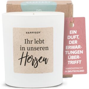 Handgemachte Trauerkerze Sojawachs - Trost Geschenke für Trauernde - Weiß