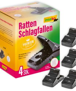 Inseko 4 x Premium-Rattenfallen: Hochwertig, Wiederverwendbar, inklusive Handschuhe (4)