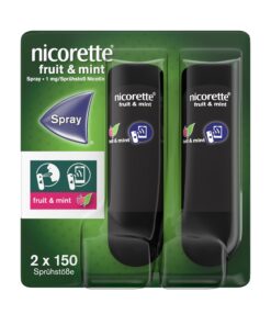 NICORETTE Spray mit minzigem Fruchtgeschmack - Rauchen aufhören mit Nikotinspray - 2 St. - zur Raucherentwöhnung - 1 Spr
