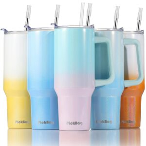 40oz doppelseitig isolierter Edelstahl Tumbler mit Griff und Strohhalm | 100% auslaufsicher für Auto-Becherhalter und Re