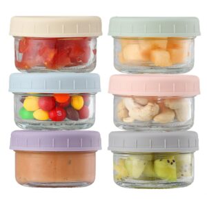 Einmachgläser - 6 Stück Overnight Oats Gläser - Lebensmittelbehälter 80ML, wiederverwende Glas mit Deckel, für Snack und