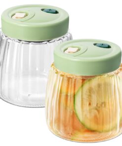 Dokeno Fermentiergläser 2x1L mit Doppelventil – Luftdichte bleifreie Gläser für Kimchi Sauerkraut