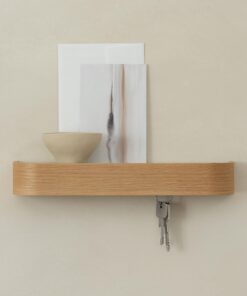 Kazai Schlüsselbrett 'Toke' | Minimalistisches Design aus Eiche | Moderner Flur-Wandhalter mit Ablage