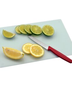 Harbour Housewares Glas-Schneidebrett 30x20cm Weiß - Küchenschutz, Schneideunterlage zum Kochen & Backen