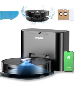 SmartAI S8 Staubsauger Roboter mit Wischfunktion für Haushalte mit Teppich und Tierhaaren, eigenständige Lasernavigation
