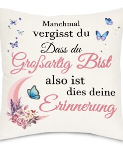 Lightzz Muttertagsgeschenk Kissenbezug 45x45cm mit Tasche, perfekt für Freundinnen und Schwester zum Geschenken