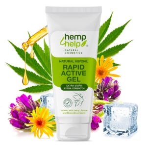 Hanf Rapid Gel EXTRA STARK für Knieprobleme mit Bio Beinwell und 16 Super Inhaltsstoffen 200ml Packung