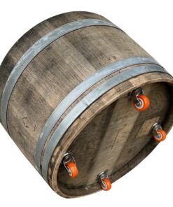 Verbrauchtes Weinfass naturbelassen als Pflanzkübel oder Miniteich -4 x Rollen D/H=70/40cm Holzfass aus Eiche (D70 H40 c