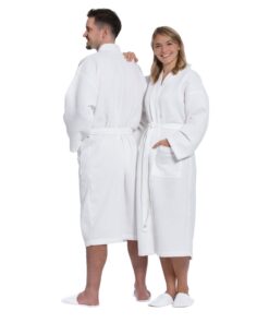 ZOLLNER Bademantel in Waffeloptik - hautfreundlich und saugstark - Hotelqualität für Damen und Herren - Größe S-3XL - wa