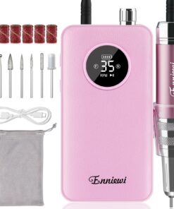 Enniewi Nagelfräser 35000RPM + Wiederaufladbar + Professionell für Maniküre, geräuscharm, 48W Rosa