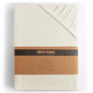 DecoKing Spannbettlaken 100% Baumwolle Ecru Amber 200x220 220x240 OEKO-TEX STANDARD 100Comfortable und sauber Spannbettl