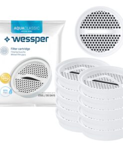 Wessper Classic Active Disc Wasserfilterkartusche, 58 mm x 15 mm, Ncht Gwebte Aktivkohle - Kompatibel mit Brita, Dafi, P