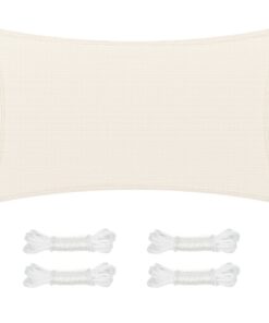 SONGMICS Sonnensegel 3 x 5 m – rechteckiges HDPE-Gewebe, atmungsaktiv, wasserdurchlässig & UV-beständig, beige