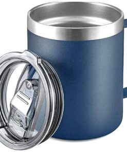 ONEKLIK Thermobecher mit Henkel für Kaffee Kaffee thermobecher auslaufsicher Reisebecher 12 Unzen 380 ml Tiefes Blau