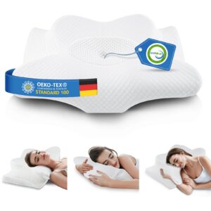 Gobikey Orthopädisches Memory Foam Nackenkissen für Seiten, Rücken & Bauchschläfer - Ergonomisches Stützkissen gegen Sei