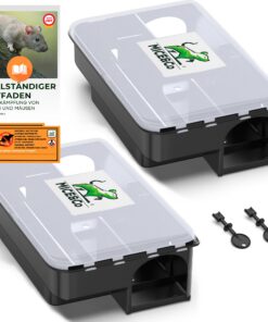 Mice&Co 2X Profi Rattenfalle - Köderstation für Haus, Garten & Industrie - Abschließbar, kindersicher & ohne Gift