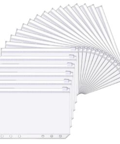20 PCS PVC 6 Löcher Binder Dokumententaschen A5 für Notebook-Planer | Wasserdichte Kunststoff Bindertaschen A5 mit Reiß