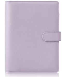HAUTOCO A5 Binder Lila - Budget Ringbuch für Büro & Schule mit Nachfüllbarer Abdeckung & PU-Leder Organisator