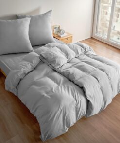Deconovo Weiche Bettdecke Schlafzimmer Modern Bettbezüge, 4tlg Hellgrau