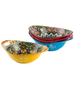 Müslischalen Henten Home 4er Set Porzellan Bohemian Stil 560ml Spaghetti Tiefteller