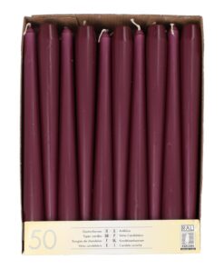 50 Leuchterkerzen violett · Großes Glühen ideal für romantische Abende | 50 Leuchterkerzen violett · Hochwertig und pra